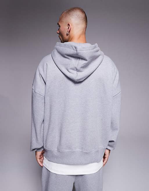 ASOS DESIGN Premium Heavyweight Extreme Oversized Hoodie In 400gsm Grey Marl