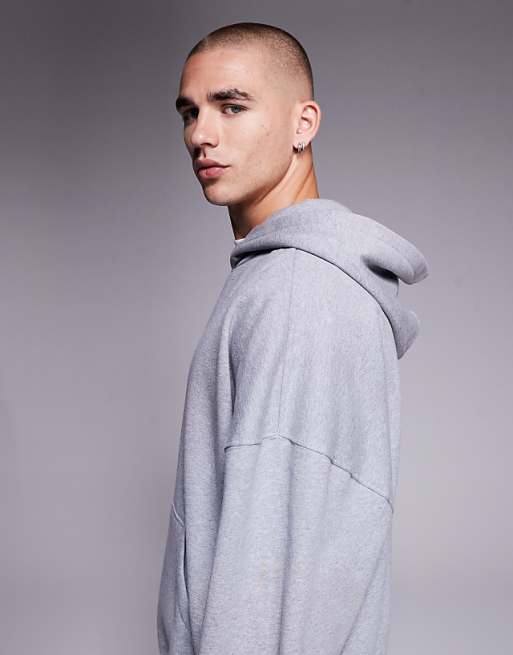 ASOS DESIGN Premium Heavyweight Extreme Oversized Hoodie In 400gsm Grey Marl