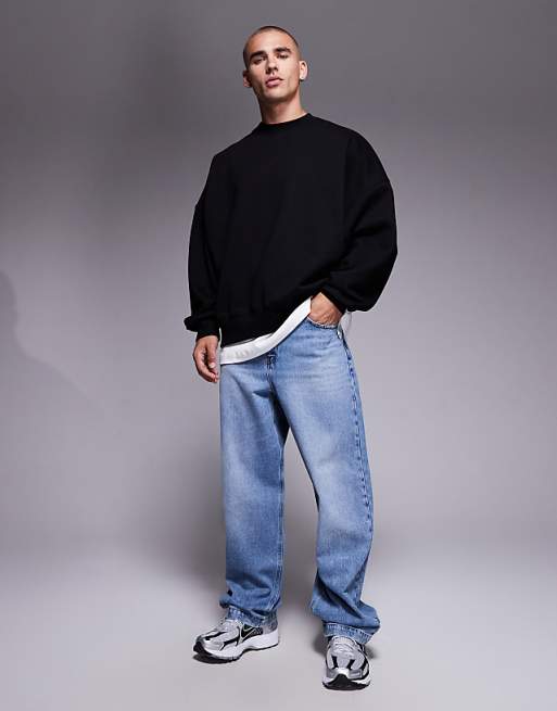 ASOS DESIGN Premium Heavyweight Extreme Oversized Sweatshirt In 400gsm Black