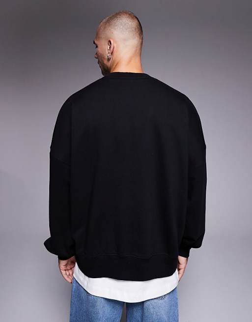 ASOS DESIGN Premium Heavyweight Extreme Oversized Sweatshirt In 400gsm Black