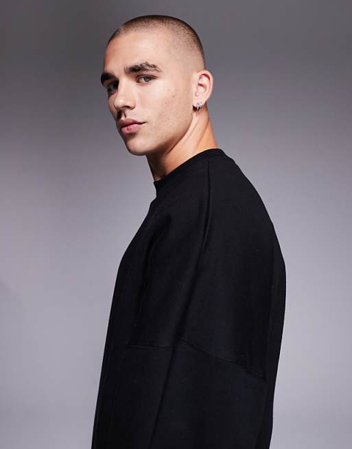 ASOS DESIGN Premium Heavyweight Extreme Oversized Sweatshirt In 400gsm Black