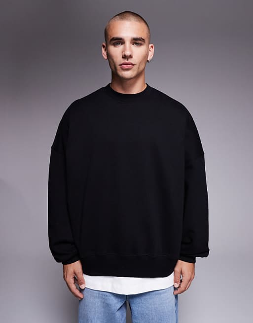 ASOS DESIGN premium heavyweight extreme oversized sweatshirt in 400gsm black