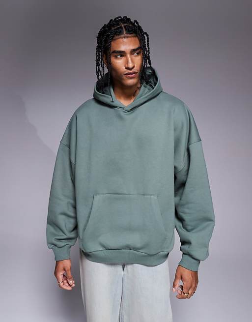 ASOS DESIGN premium heavyweight extreme oversized hoodie in 400gsm in green