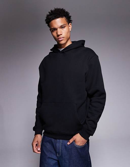 ASOS DESIGN premium heavyweight hoodie in 400gsm in black - BLACK