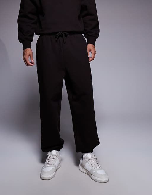 ASOS DESIGN Premium Heavyweight Oversized Jogger In 400gsm Brown