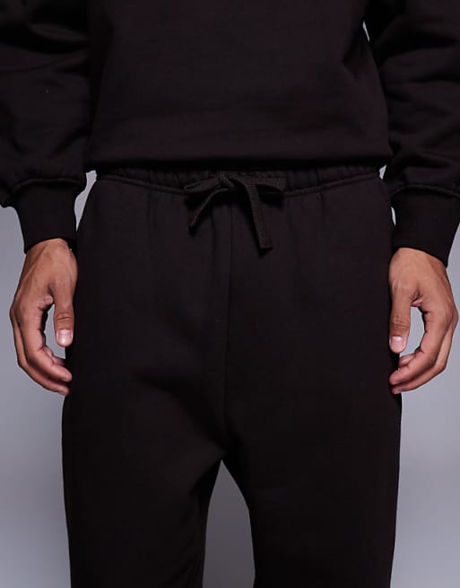ASOS DESIGN Premium Heavyweight Oversized Jogger In 400gsm Brown