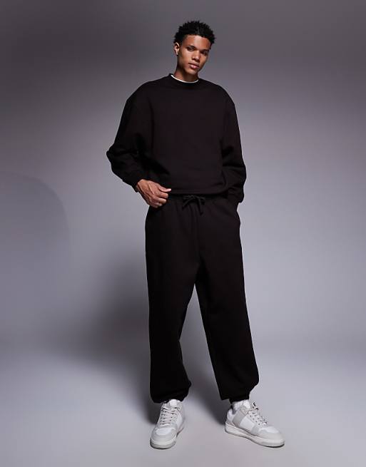 ASOS DESIGN premium heavyweight oversized jogger in 400gsm brown