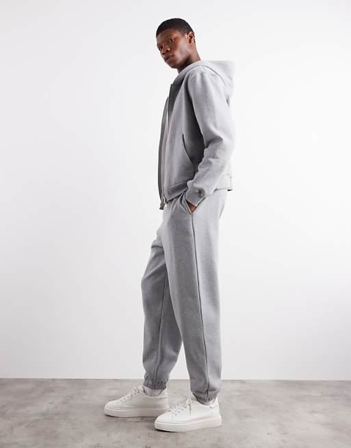 ASOS DESIGN Premium Heavyweight Oversized Joggers In 400gsm In Grey Marl