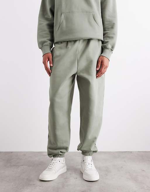 ASOS DESIGN Premium Heavyweight Oversized Joggers In 400gsm In Dried Sage
