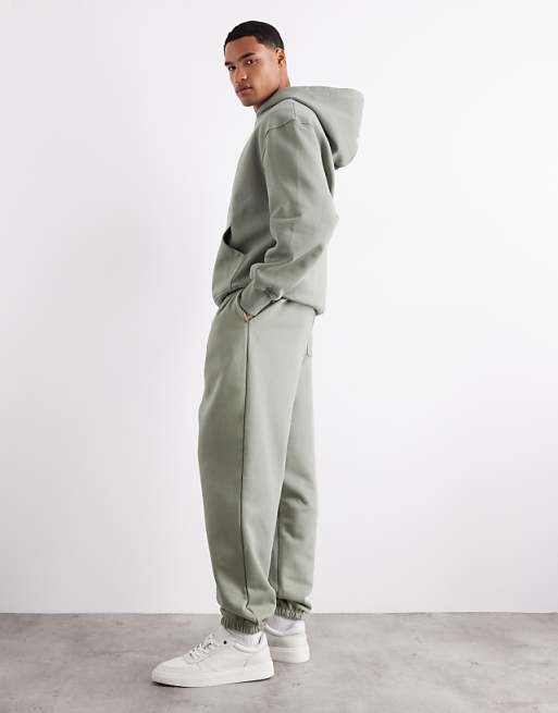 ASOS DESIGN Premium Heavyweight Oversized Joggers In 400gsm In Dried Sage