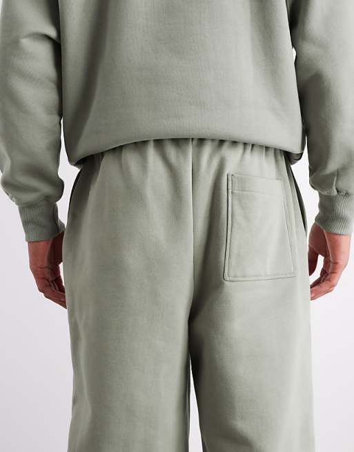ASOS DESIGN Premium Heavyweight Oversized Joggers In 400gsm In Dried Sage