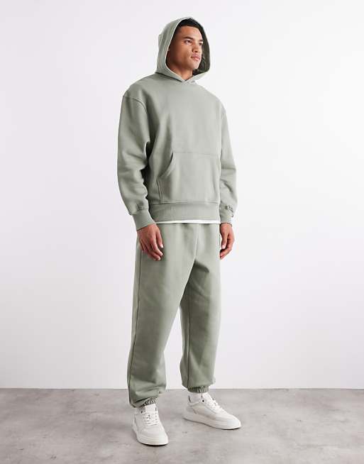 ASOS DESIGN premium heavyweight oversized joggers in 400gsm in dried sage