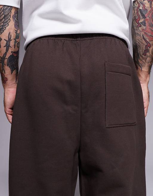 ASOS DESIGN Premium Heavyweight Oversized Joggers In 400gsm In Brown