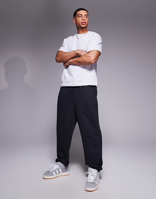 ASOS DESIGN premium heavyweight oversized joggers in 400gsm in charcoal
