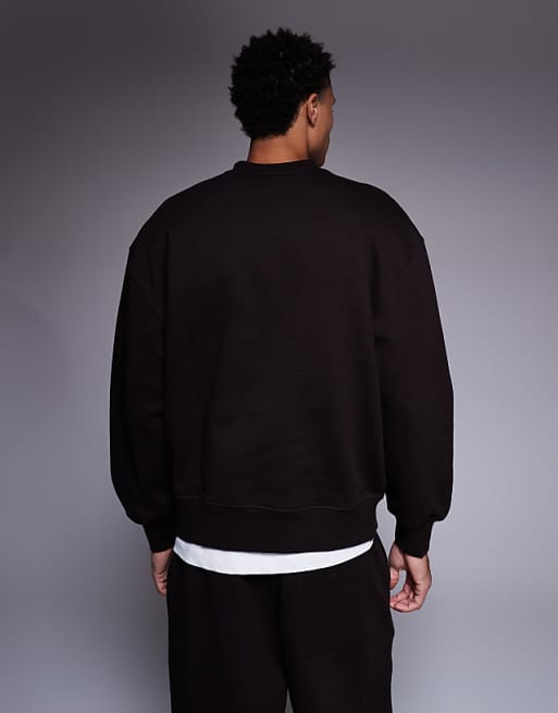 ASOS DESIGN Premium Heavyweight Oversized Sweatshirt In 400 Gsm Brown