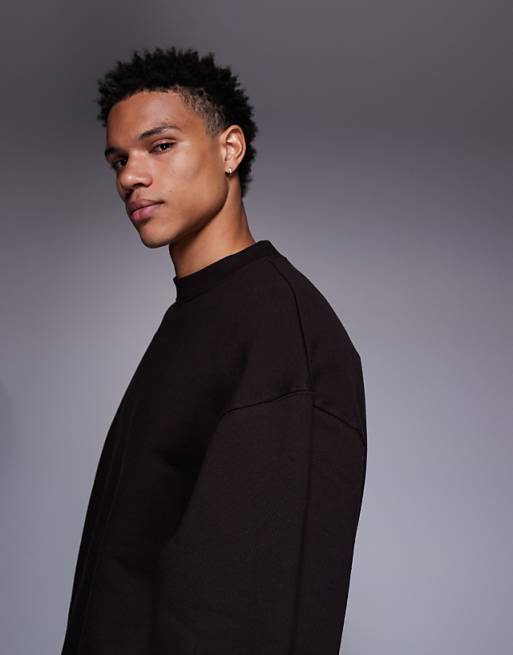 ASOS DESIGN Premium Heavyweight Oversized Sweatshirt In 400 Gsm Brown
