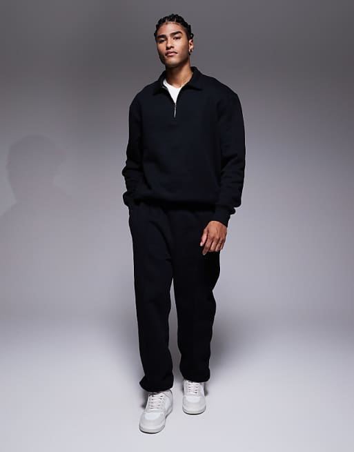 ASOS DESIGN Premium Heavyweight Slim Fit Jogger In 400gsms In Black