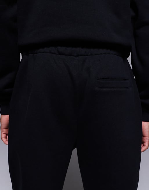 ASOS DESIGN Premium Heavyweight Slim Fit Jogger In 400gsms In Black