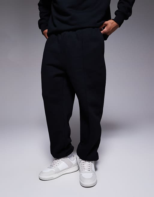 ASOS DESIGN premium heavyweight slim fit jogger in 400gsms in black