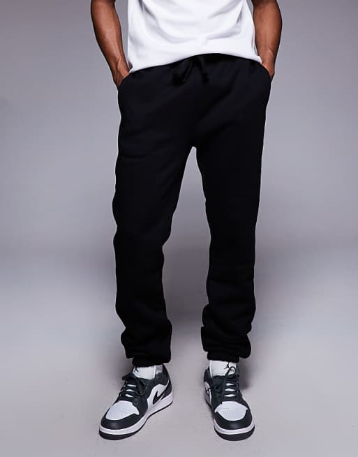ASOS DESIGN premium heavyweight slim fit joggers in 400gsm in black
