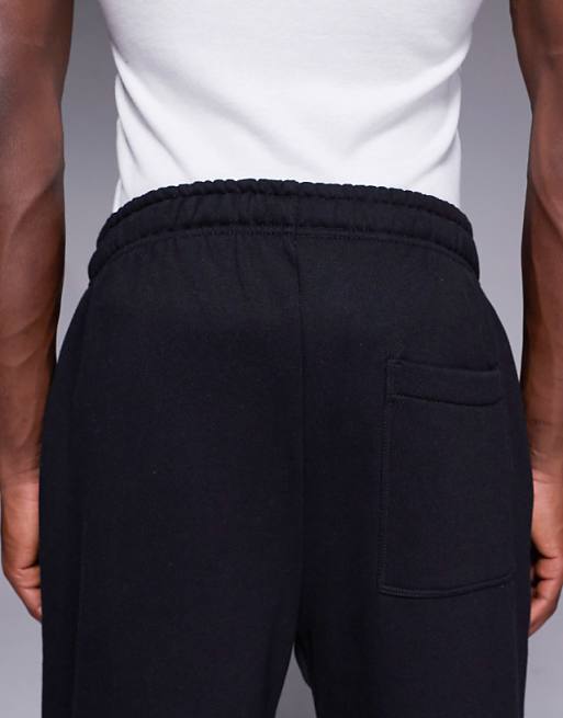 ASOS DESIGN Premium Heavyweight Straight Leg Joggers In 400gsm In Black