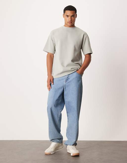 ASOS DESIGN Premium Interlock Relaxed T-shirt In Light Green