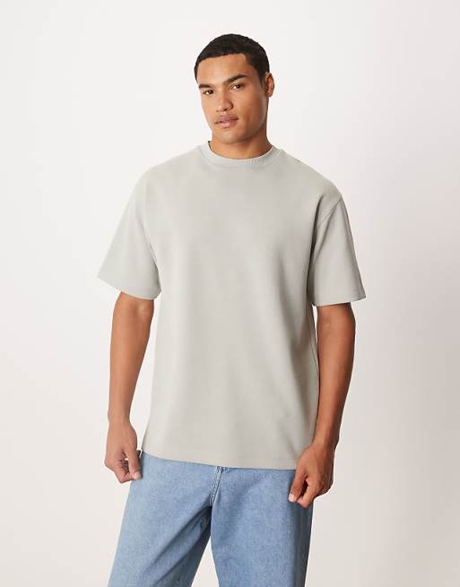 ASOS DESIGN premium interlock relaxed t-shirt in light green