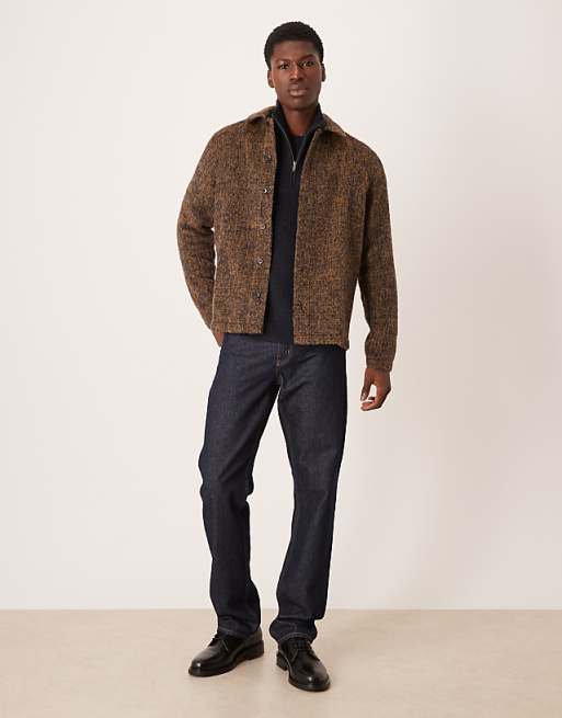 ASOS DESIGN Premium Overshirt Brushed Shirt In Brown