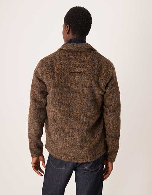 ASOS DESIGN Premium Overshirt Brushed Shirt In Brown