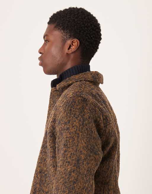 ASOS DESIGN Premium Overshirt Brushed Shirt In Brown
