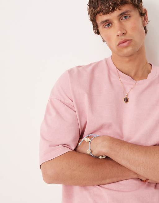 ASOS DESIGN Premium Oversized Heavyweight Boxy T-shirt In Washed Pink