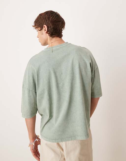 ASOS DESIGN Premium Oversized Heavyweight T-shirt In Washed Green