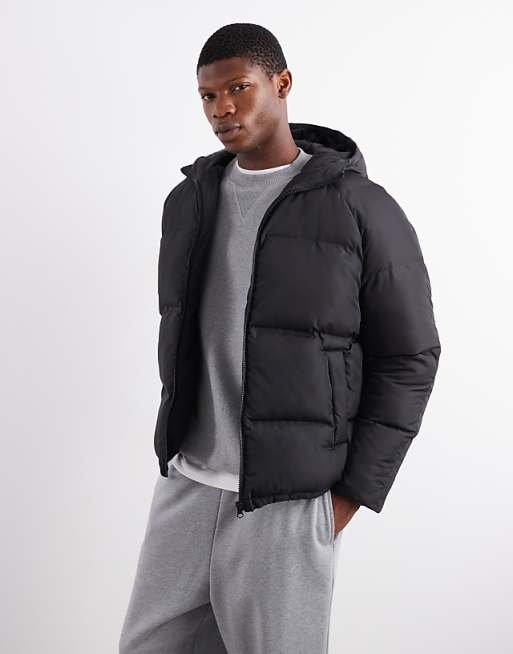 ASOS DESIGN puffer jacket in black