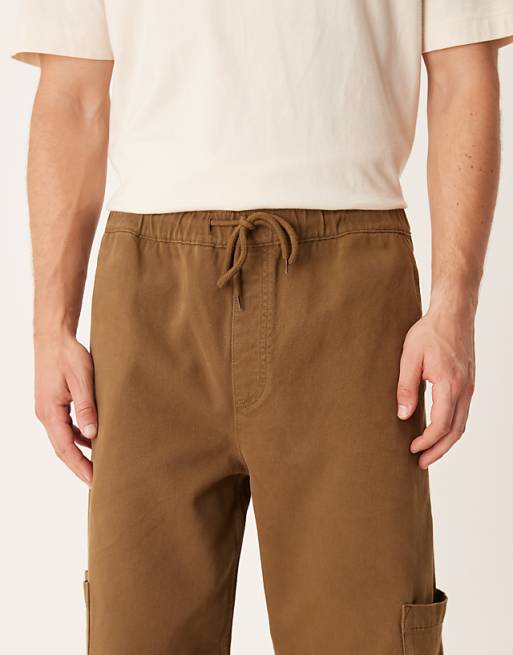 ASOS DESIGN Pull On Barrel Trousers In Brown