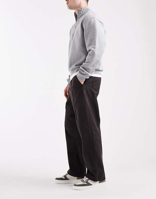 ASOS DESIGN Pull On Tapered Pintuck Trousers In Brown