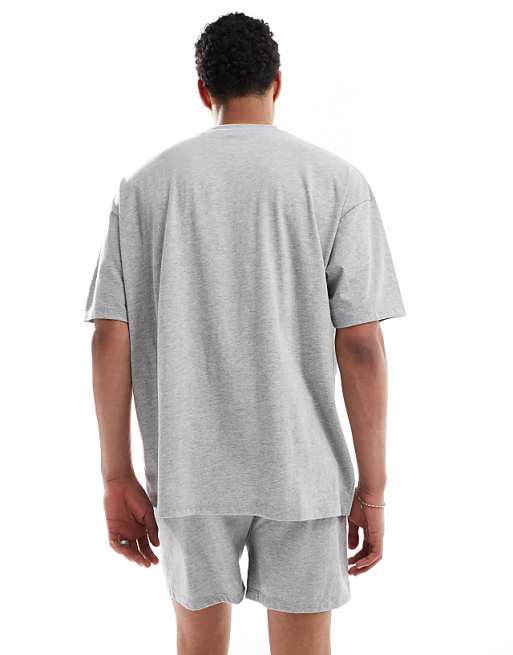 ASOS DESIGN Pyjama Set In Grey Marl
