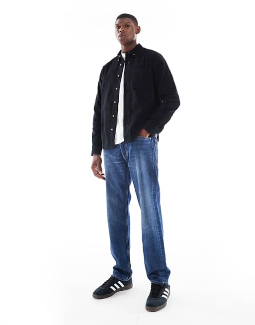 ASOS DESIGN Regular Cord Shirt In Black