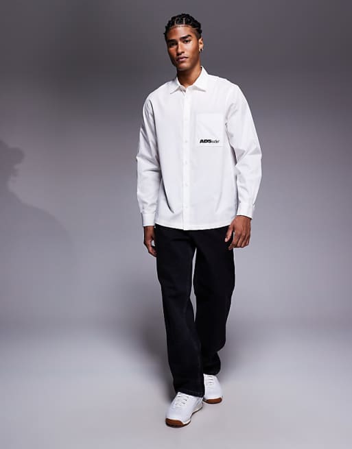 ASOS DESIGN Regular Fit Shirt With Embroidery In White