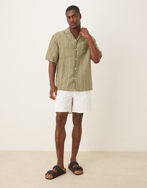 ASOS DESIGN Regular Length Pull On Bermuda Short In White