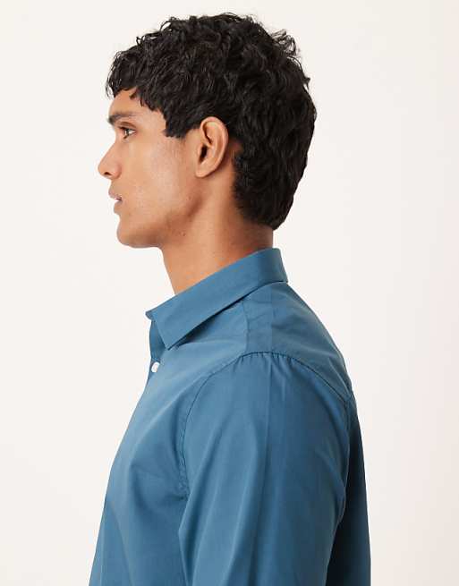 ASOS DESIGN Regular Poplin Shirt In Teal