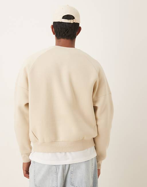 ASOS DESIGN Relaxed Boxy Sweatshirt In Beige