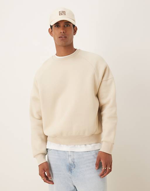 ASOS DESIGN relaxed boxy sweatshirt in beige