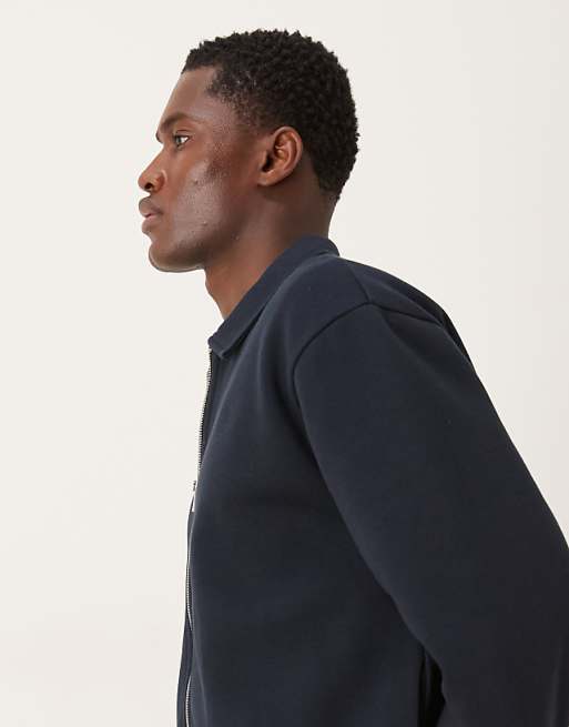ASOS DESIGN Relaxed Boxy Zip-through Harrington In Navy