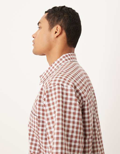 ASOS DESIGN Relaxed Check Shirt In Red