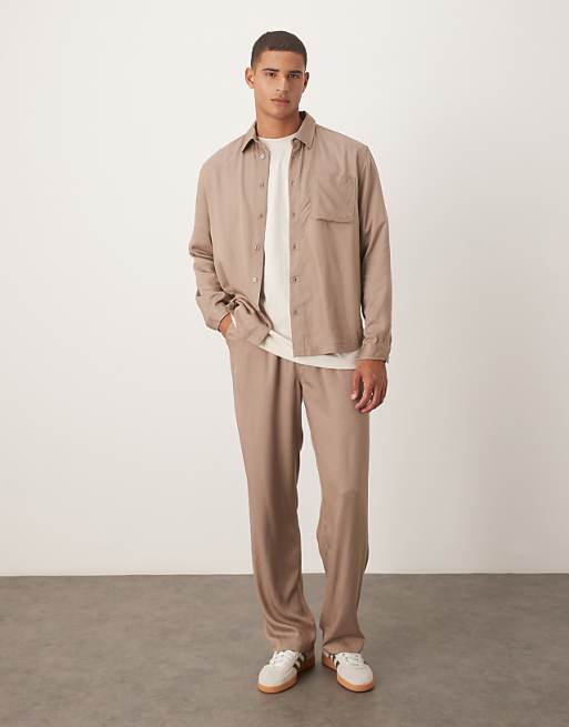 ASOS DESIGN relaxed co-ord in brown