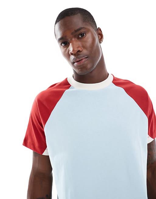 ASOS DESIGN Relaxed Contrast Raglan In Blue
