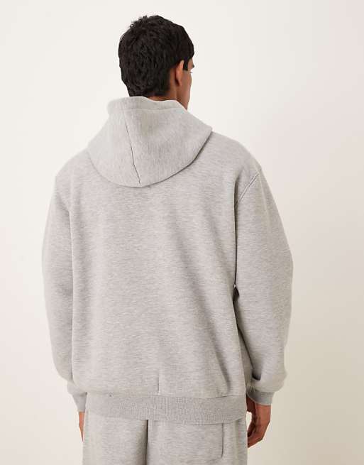 ASOS DESIGN Relaxed Fit Co-ord Hoodie With Chest Print In Grey Marl