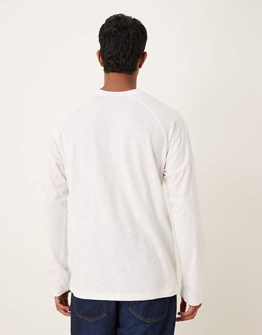 ASOS DESIGN Relaxed Fit Long Sleeved Slub Textured T-shirt In White