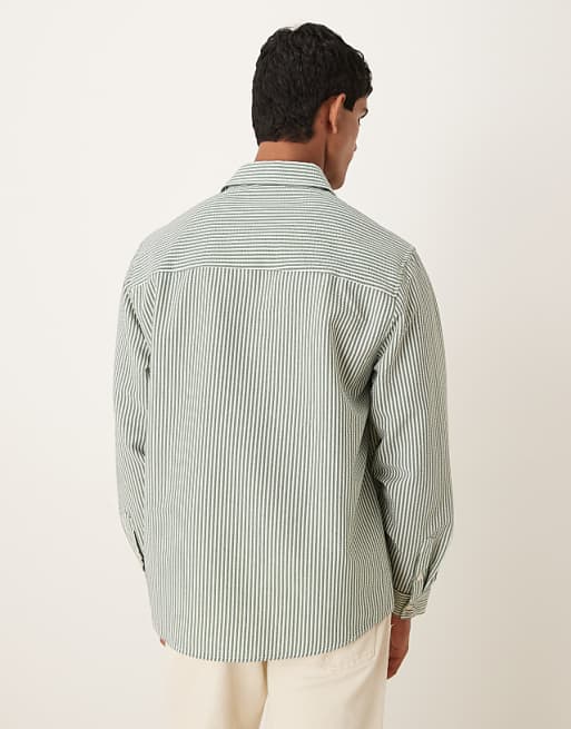 ASOS DESIGN Relaxed Fit Seersucker Striped Shirt