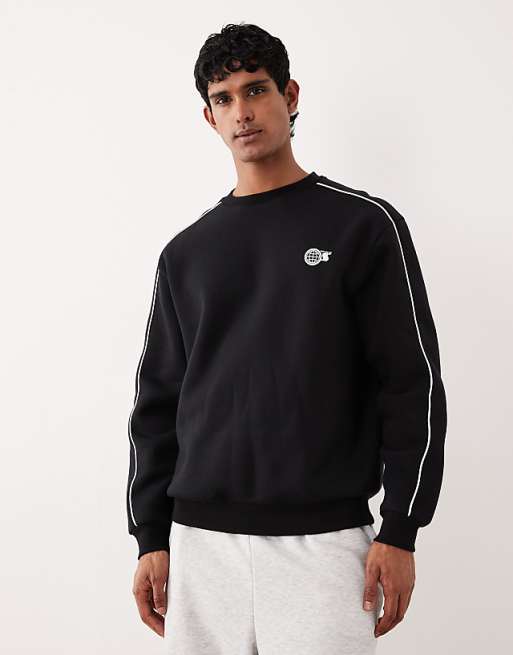 ASOS DESIGN relaxed fit sweatshirt with chest print in black